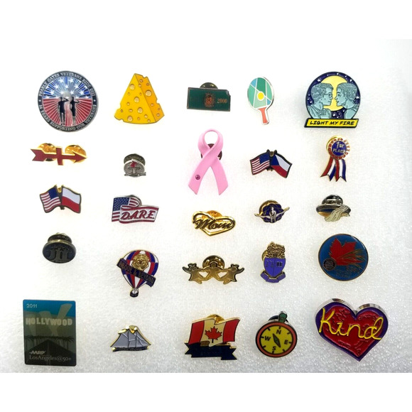 Mix Lot 25 Lapel Pins Vintage Current Assorted Themes Various Pinbacks - Picture 1 of 10